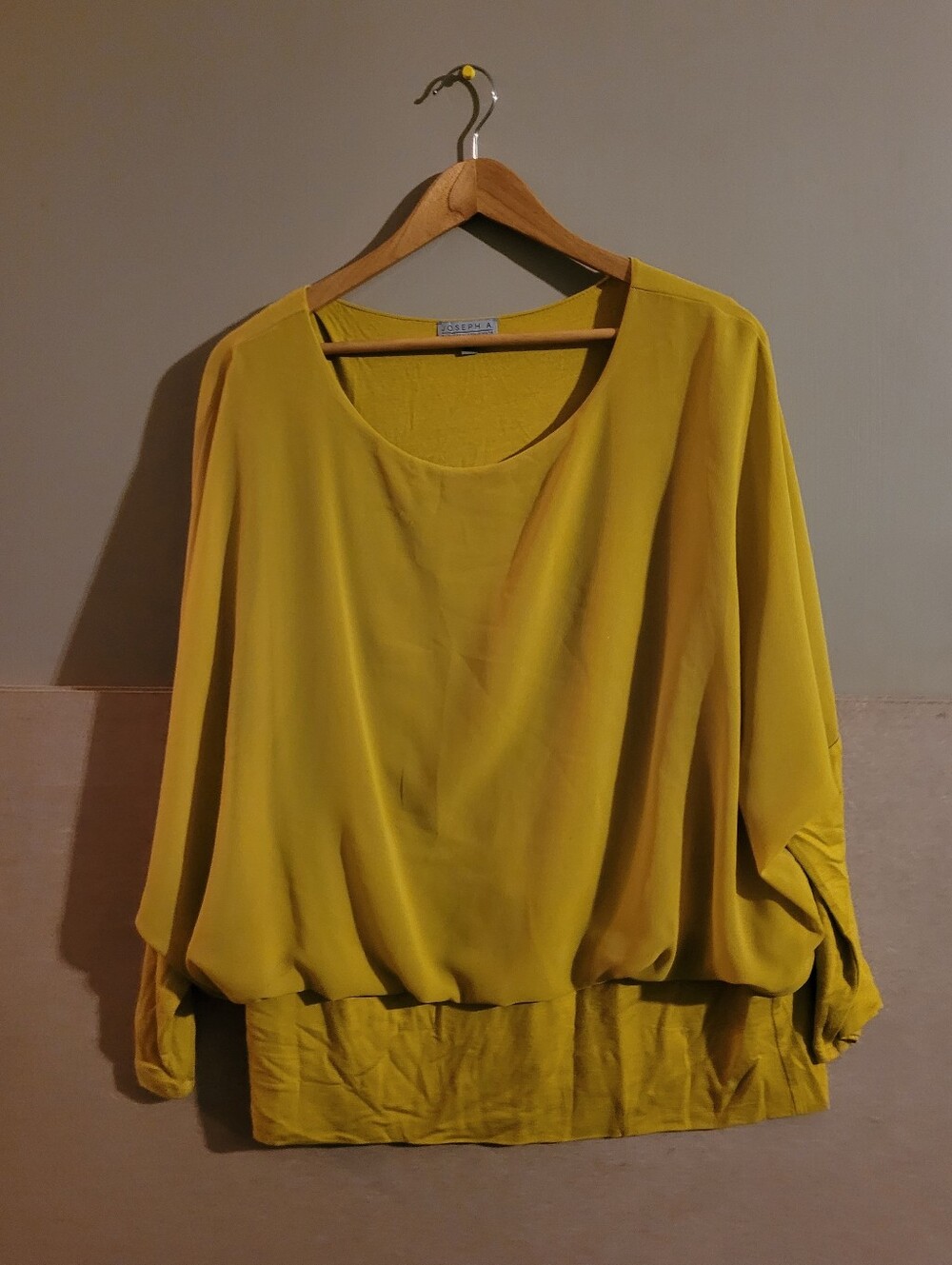 Joseph Mustard Yellow Blouson Top Xl